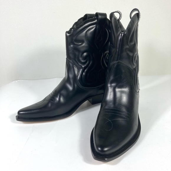 *SOLD* Schutz Zachy Short Western Boots Leather Size 8 Black NEW - Picture 9 of 15